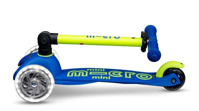 Micro Scooter Mini Foldable  LED Scooter - Neon Canary/Blue