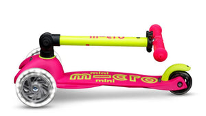 Micro Scooter Mini Foldable  LED Scooter - Neon Flamingo Pink/Yellow