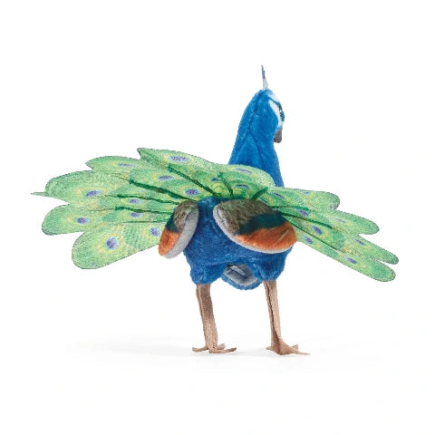 Folkmanis Finger Puppet - Peacock - Treasure Island Toys