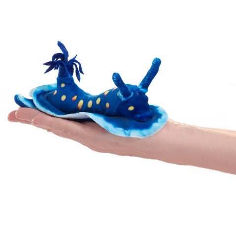 Folkmanis Finger Puppet - Nudibranch, Blue - Treasure Island Toys