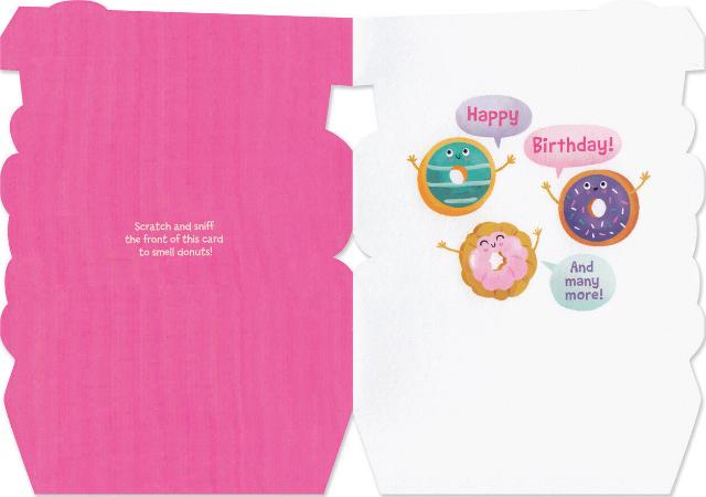 Greeting Card Birthday - Scratch N' Sniff Box of Donuts