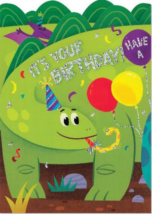 Greeting Card Birthday - Dino