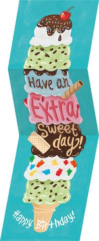 Greeting Card Birthday - Glitter Ice Cream