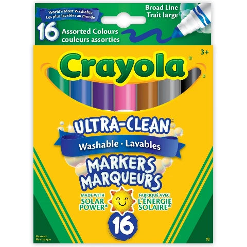 Crayola Markers Washable Broad Line 16 Pack - Treasure Island Toys