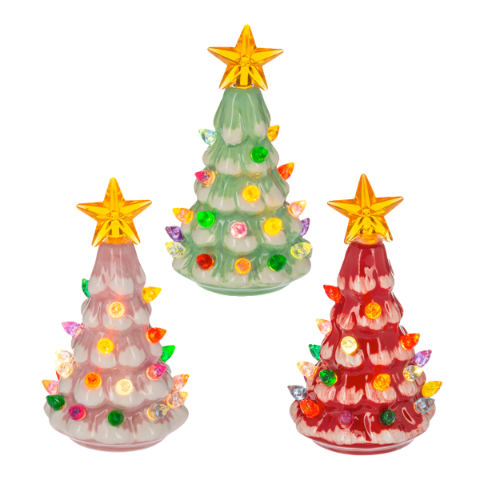 LED Retro Light-up Mini Christmas Tree Shimmers - Treasure Island Toys