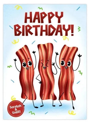 Greeting Card Birthday - Scratch and Sniff - Bacon - Treasure Island Toys