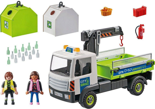 Playmobil City Action Glass Recycle Truck with Container - Treasure Island Toys