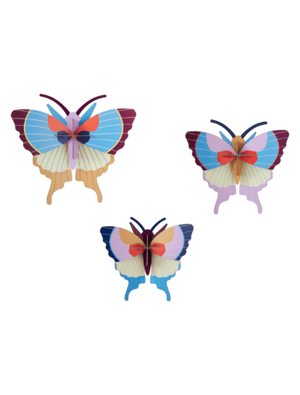 Studio Roof Plum Fringe Butterflies, Set of 3