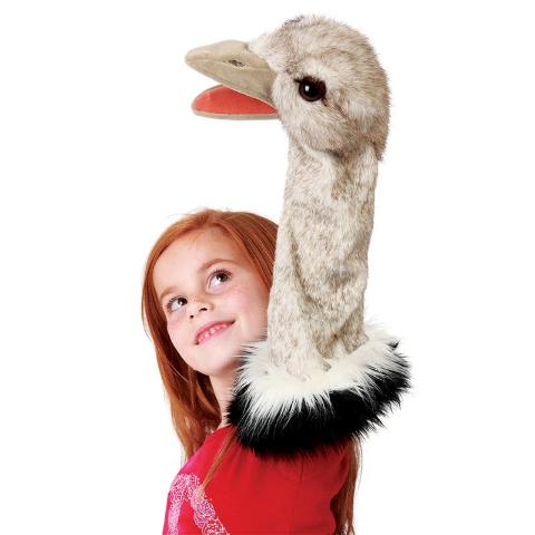 Folkmanis Stage Puppet - Ostrich - Treasure Island Toys