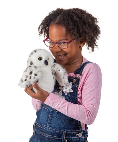 Folkmanis Puppet - Little Snowy Owl - Treasure Island Toys