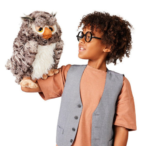 Folkmanis Puppet - Wise Owl - Treasure Island Toys