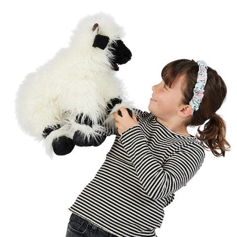 Folkmanis Puppet - Valais Blacknose Sheep - Treasure Island Toys
