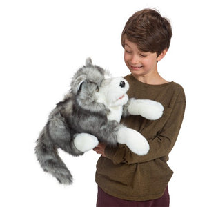Folkmanis Puppet - Timber Wolf - Treasure Island Toys