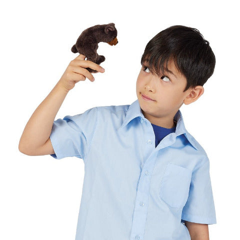 Folkmanis Finger Puppet - Brown Bear, Sitting - Treasure Island Toys