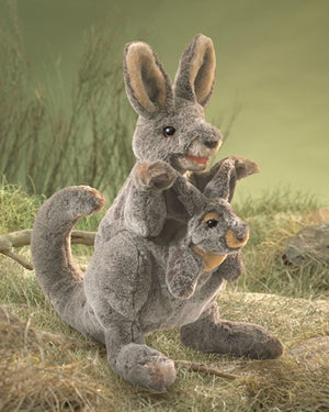 Folkmanis Puppet - Kangaroo & Joey - Treasure Island Toys