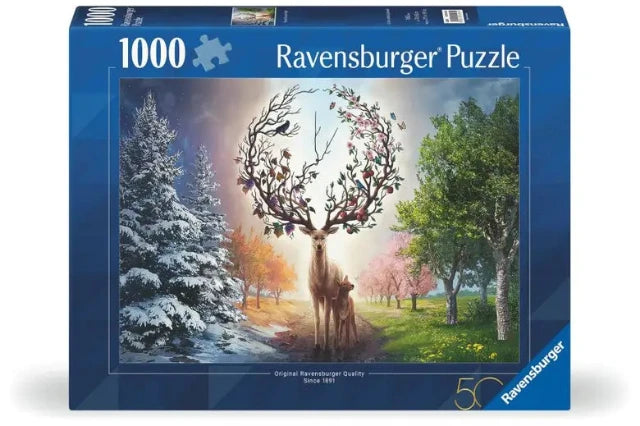 Ravensburger Puzzle 1000 Piece, 50th Anniversary: Magical Deer & Four Seasons