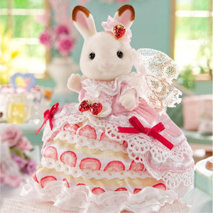 Calico Critters - Happy 40th Birthday Freya Chocolate Rabbit's Strawberry Dress - Treasure Island Toys