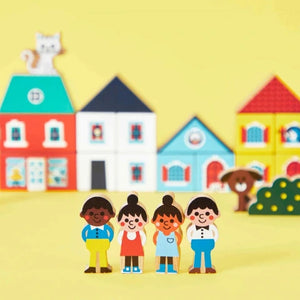 Janod Cross Roads City Blocks - Treasure Island Toys