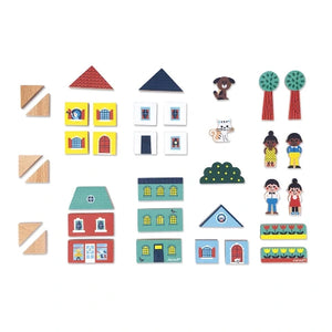 Janod Cross Roads City Blocks - Treasure Island Toys