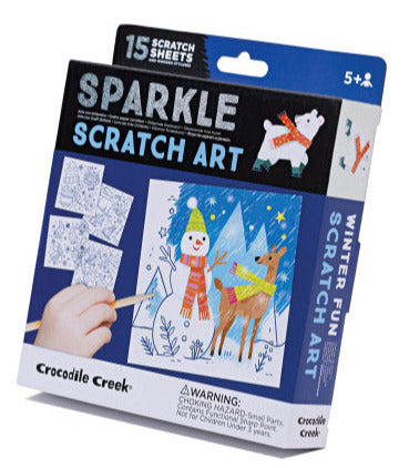 Crocodile Creek Art Sparkle Scratch Art Winter Friends - Treasure Island Toys