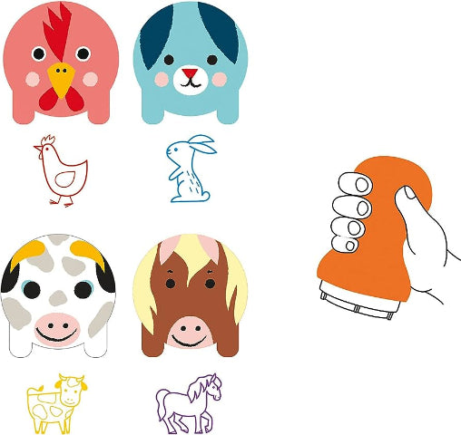 Djeco Art Kit - Self-Inking Stamps Farm Animals - Treasure Island Toys