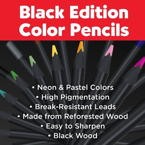 Faber-Castell Black Edition Color Pencils, Neon & Pastel