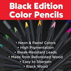 Faber-Castell Black Edition Color Pencils, Neon & Pastel