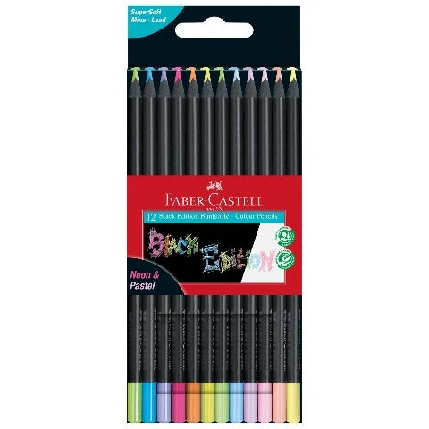 Faber-Castell Black Edition Color Pencils, Neon & Pastel