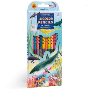 eeBoo Art Shark Double-Sided Pencils - Treasure Island Toys