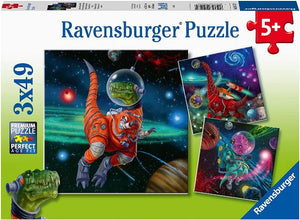 Ravensburger Puzzle 3 x 49 Piece, Dinosaurs in Space - Treasure Island Toys