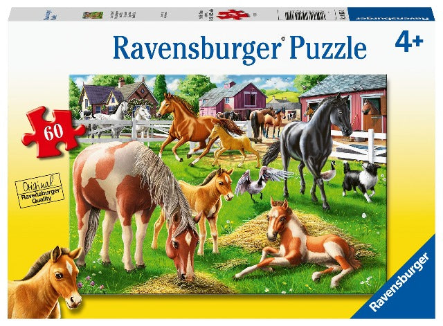 Ravensburger Puzzle 60 Piece, Happy Horses - Treasure Island Toys