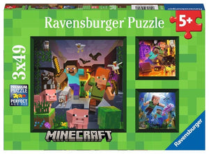 Ravensburger Puzzle 3 x 49 Piece, Minecraft Biomes - Treasure Island Toys
