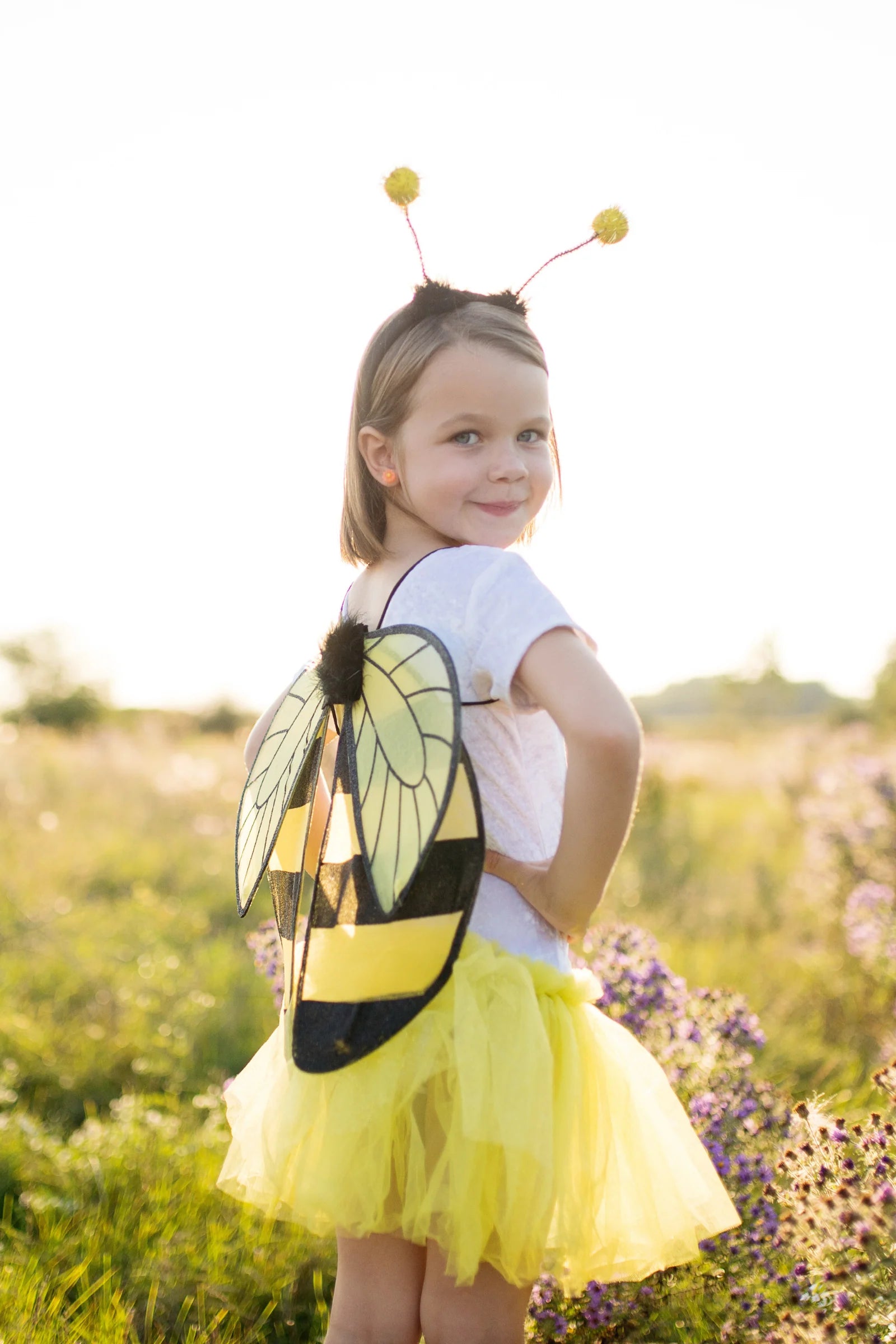 Great Pretenders Tutu - Glitter Bumble Bee with Wings & Headband - Treasure Island Toys