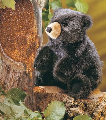 Folkmanis Puppet - Black Bear, Baby - Treasure Island Toys