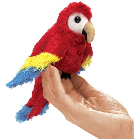 Folkmanis Finger Puppet - Scarlet Macaw - Treasure Island Toys