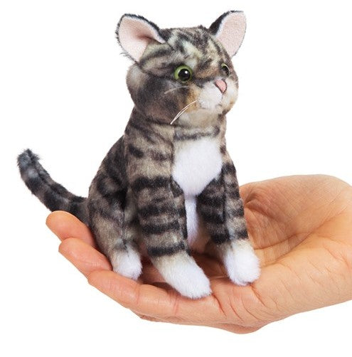 Folkmanis Finger Puppet - Tabby Cat - Treasure Island Toys