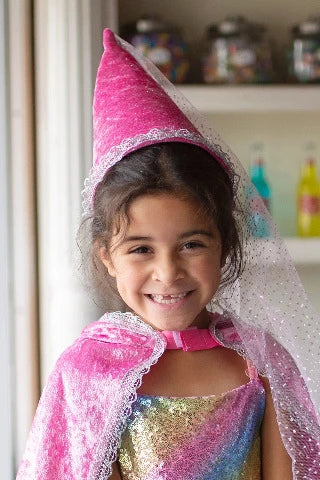 Great Pretenders Princess Hat - Diamond Sparkle, Dark Pink - Treasure Island Toys