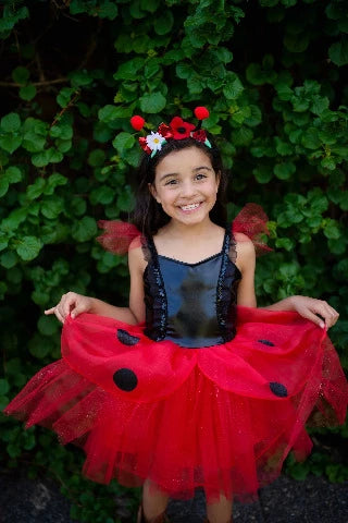 Great Pretenders Dress - Ladybug with Headband, Size 3-4 - Treasure Island Toys