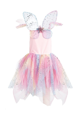 Great Pretenders Dress - Rainbow Fairy with Wings, Size 3-4 - Treasure Island Toys