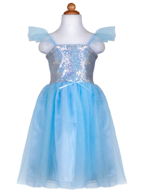 Great Pretenders Dress - Sequins Princess Blue, Size 5-6 - Treasure Island Toys
