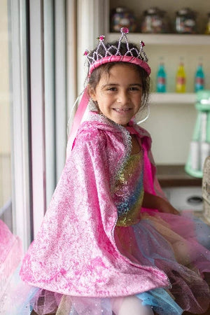 Great Pretenders Cape - Diamond Sparkle Hot Pink, Size 5-7 - Treasure Island Toys