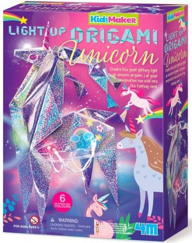 4M Art Holographic Light-Up Origami Unicorn - Treasure Island Toys
