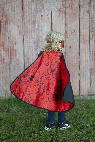 Great Pretenders Cape - Reversible Spider/Bat with Mask, Size 3-4 - Treasure Island Toys