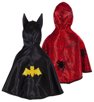 Great Pretenders Cape - Reversible Spider/Bat, Size 2-3 - Treasure Island Toys