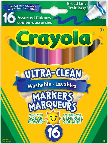 Crayola Ultra-Clean Broad Line Markers 16 Pack - Treasure Island Toys