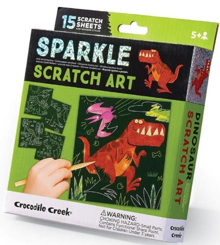 Crocodile Creek Sparkle Scratch Art Dinosaur - Treasure Island Toys