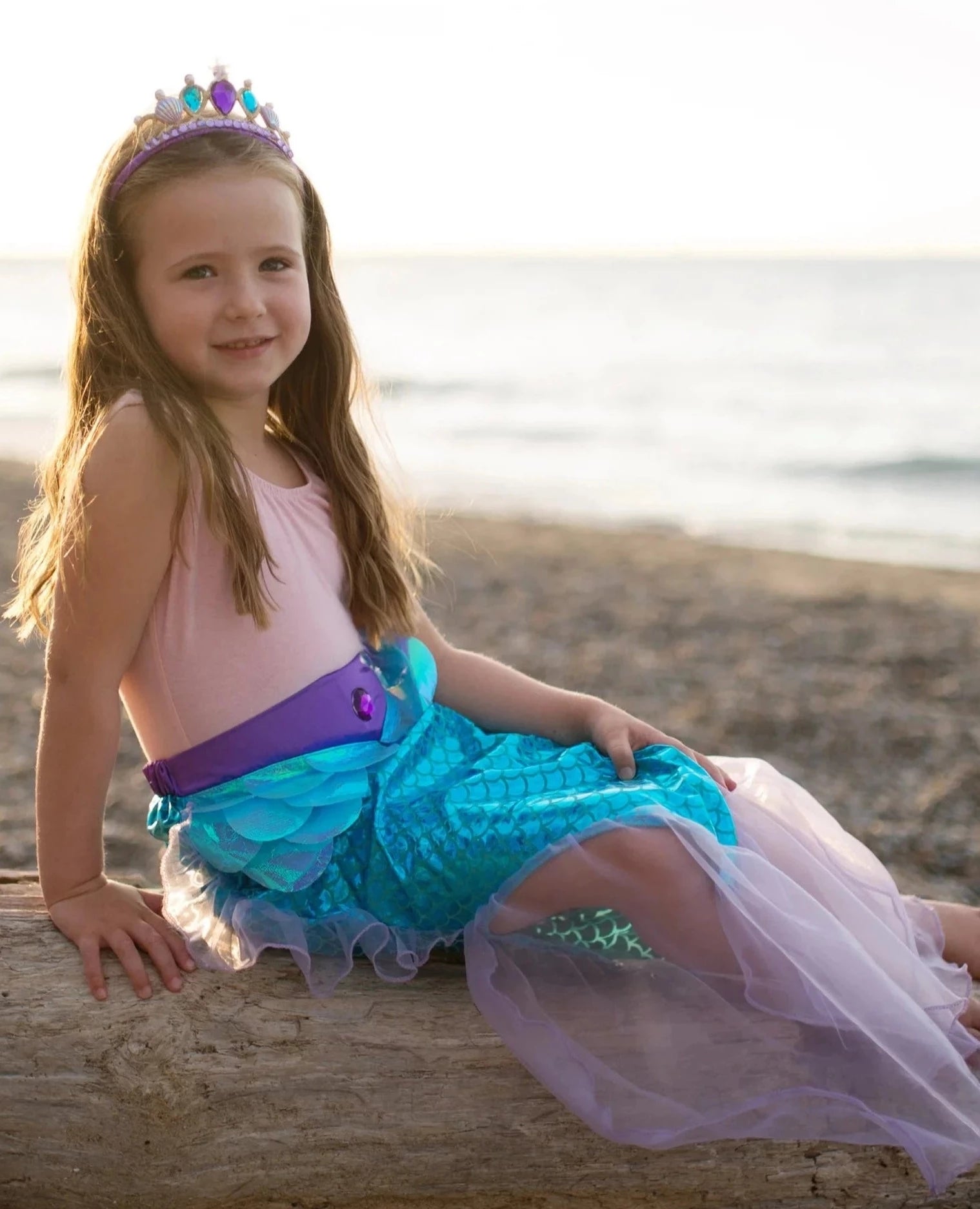 Great Pretenders Skirt - Mermaid Glimmer with Tiara, Lilac/Blue - Treasure Island Toys