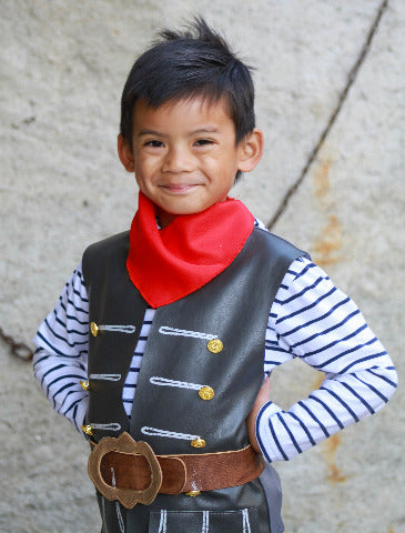 Great Pretenders Costume - Skully Pirate Vest, Belt & Scarf, Size5-6 - Treasure Island Toys