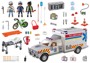 Playmobil City Action Rescue Vehicles: Ambulance with Lights & Sound - Treasure Island Toys
