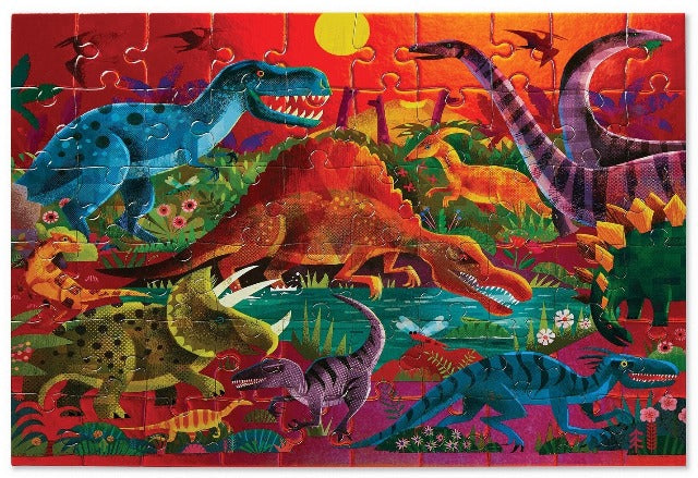 Crocodile Creek Puzzle Holographic Dazzling Dinosaurs, 60 Piece - Treasure Island Toys